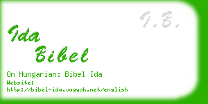 ida bibel business card